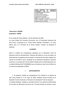 Resolución Junta Arbitral del País Vasco 04/2008, de 22 de diciembre de 2008