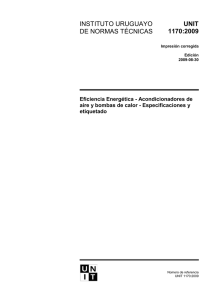 1170:2009 - Eficiencia Energética. Acondicionadores de aire y bombas de calor. Especificaciones y etiquetado.