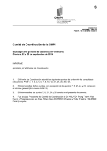 S Comité de Coordinación de la OMPI