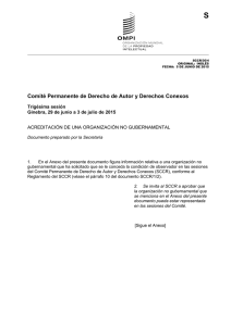 S Comité Permanente de Derecho de Autor y Derechos Conexos Trigésima sesión