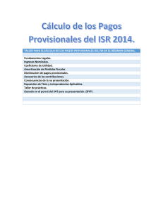 Temario Pagos Provisionales ISR 2014