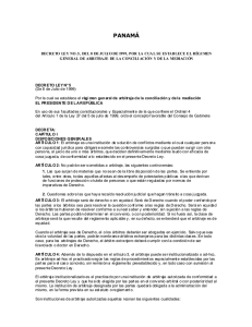 Régimen General de Arbitraje, de la Mediación y la Conciliación- Decreto Ley nro. 5 (1999)