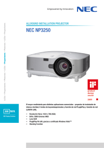 NEC NP3250 ALLROUND INSTALLATION PROJECTOR Proyectores •