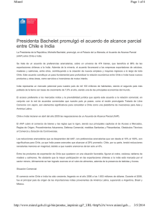 Presidenta Bachelet promulgó el acuerdo de alcance parcial Minrel
