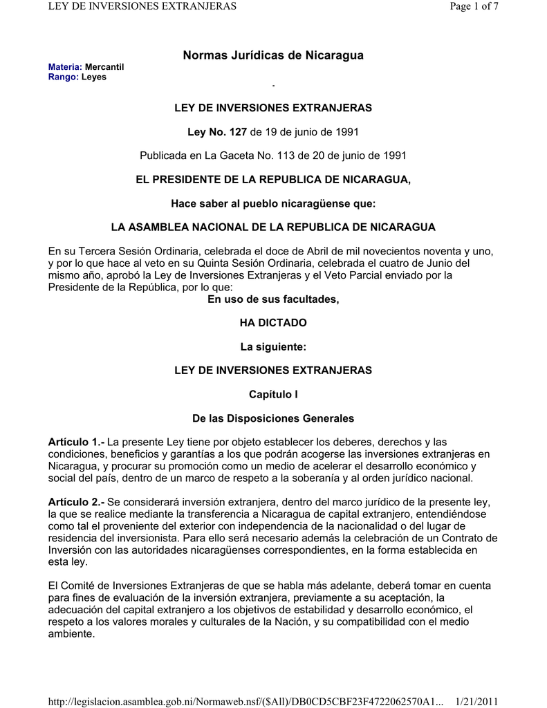 Objetivo De La Ley De Inversion Extranjera Ley Compartir