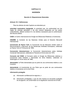 CAPÍTULO 10  INVERSIÓN Sección A: Disposiciones Generales