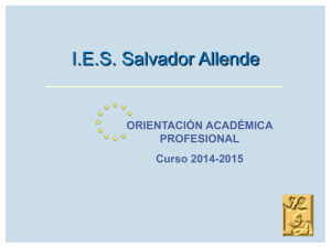 I.E.S. Salvador Allende ORIENTACIÓN ACADÉMICA PROFESIONAL Curso 2014-2015
