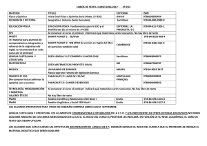 LIBROS DE TEXTO- CURSO 2016-2017      ... MATERIA: TÍTULO EDITORIAL