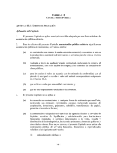 1. El presente Capítulo se aplica a cualquier medida adoptada por... contratación pública cubierta.