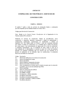 ANEXO XV COMPRAS DEL SECTOR PÚBLICO : SERVICIOS DE CONSTRUCCIÓN