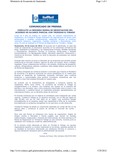 COMUNICADO DE PRENSA  Page 1 of 1 Ministerio de Economía de Guatemala