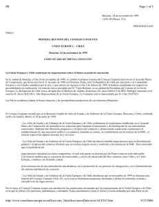 Primera reunión del Consejo Conjunto Chile-UE