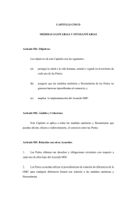 CAPITULO CINCO  MEDIDAS SANITARIAS Y FITOSANITARIAS Artículo 501: Objetivos