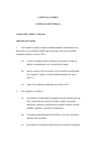 CAPÍTULO CATORCE  CONTRATACIÓN PÚBLICA Artículo 1401: Ámbito y Cobertura