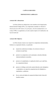 CAPÍTULO DIECISÉIS  DISPOSICIONES LABORALES Artículo 1601: Afirmaciones