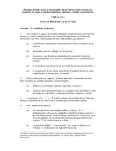 Borrador de texto sujeto a autenticación de las Partes de... español y en inglés y a revisión legal para exactitud,...