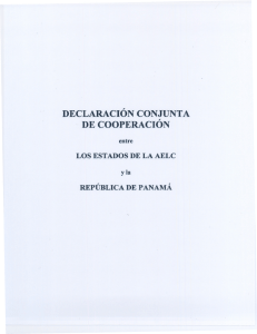 Texto de la Declaración Conjunta sobre Cooperación entre Panamá y los Estados de la AELC