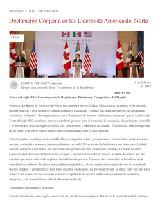 Declaración Conjunta de los Líderes de América del Norte Staff Presidencia