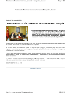 AVANZA NEGOCIACIÓN COMERCIAL ENTRE ECUADOR Y TURQUÍA Page 1 of 1