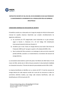 Nº 361 /015 DEL 29 DE DICIEMBRE DE 2015 QUE... EL MANTENIMIENTO O INCREMENTO DE LA PRODUCCIÓN FÍSICA DE EMPRESAS INDUSTRIALES