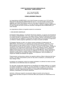 7 a reuni n del Comit Birregional de Negociaciones MERCOSUR - Uni n Europea