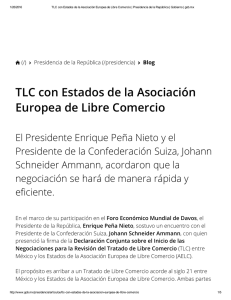 M xico y los pa ses de la AELC acuerdan iniciar negociaciones para la revisi n del TLC