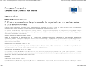 Quinta ronda de negociaciones entre EE.UU. y la Uni n Europea para el Acuerdo Transatl ntico de Comercio e Inversi n (ATCI)