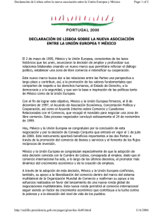 Declaración de Lisboa sobre la nueva asociación entre la Unión Europea y México