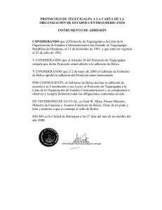 Protocolo de Tegucigalpa a la ODECA Instrumento de Adhesi n