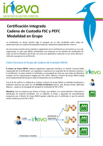 Ficha básica Certificación en grupo FSC e PEFC