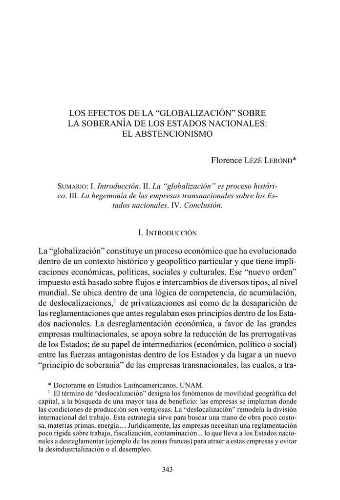 Los Efectos De La Globalizacion pdf