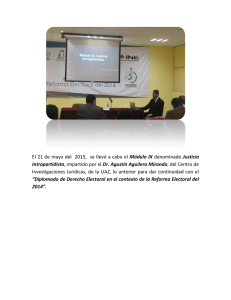 Diplomado de Derecho Electoral en el contexto de la reforma electoral del 2014 - Módulo IX: Justicia intrapartidaria