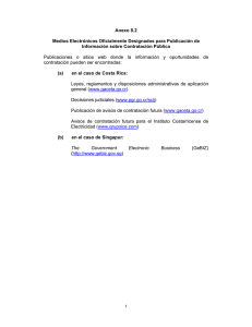 Anexo 8.2: Medios Electrónicos Oficialmente Designados para Publicación de Información sobre Contratación Pública
