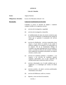 Sectores ANEXO II Lista de Colombia