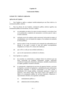 Capítulo 10  Contratación Pública Artículo 10.1: Ámbito de Aplicación
