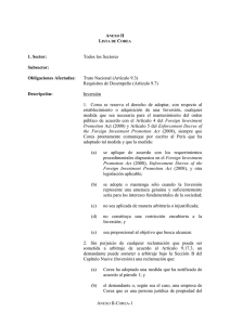 Todos los Sectores Trato Nacional (Artículo 9.3) Requisitos de Desempeño (Artículo 9.7)