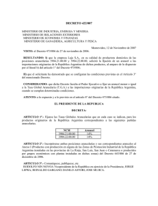 Decreto Nº 422/2007