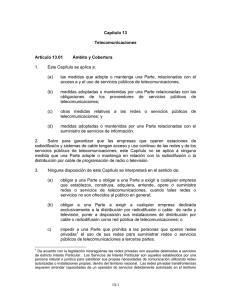 Capítulo 13  Telecomunicaciones Artículo 13.01