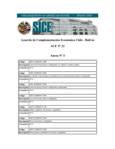 Acuerdo de Complementación Económica Chile - Bolivia ACE N 22