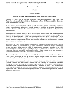 Concluyen negociaciones entre Costa Rica y CARICOM