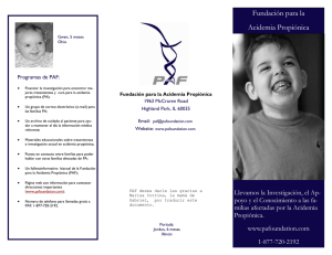 Propionic Acidemia Foundation Brochure Spanish PDF