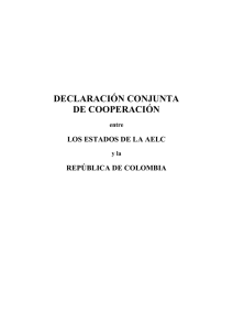 Declaración Conjunta sobre Cooperación entre los Estados de la AELC y Colombia