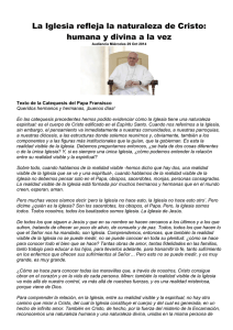67- FRANCISCO La Iglesia refleja la naturaleza de Cristo (Papa Francisco 2014)