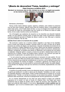 72- FRANCISCO Basta de descartes Toma,bendice y entrega Papa Francisco en Bolivia 2015