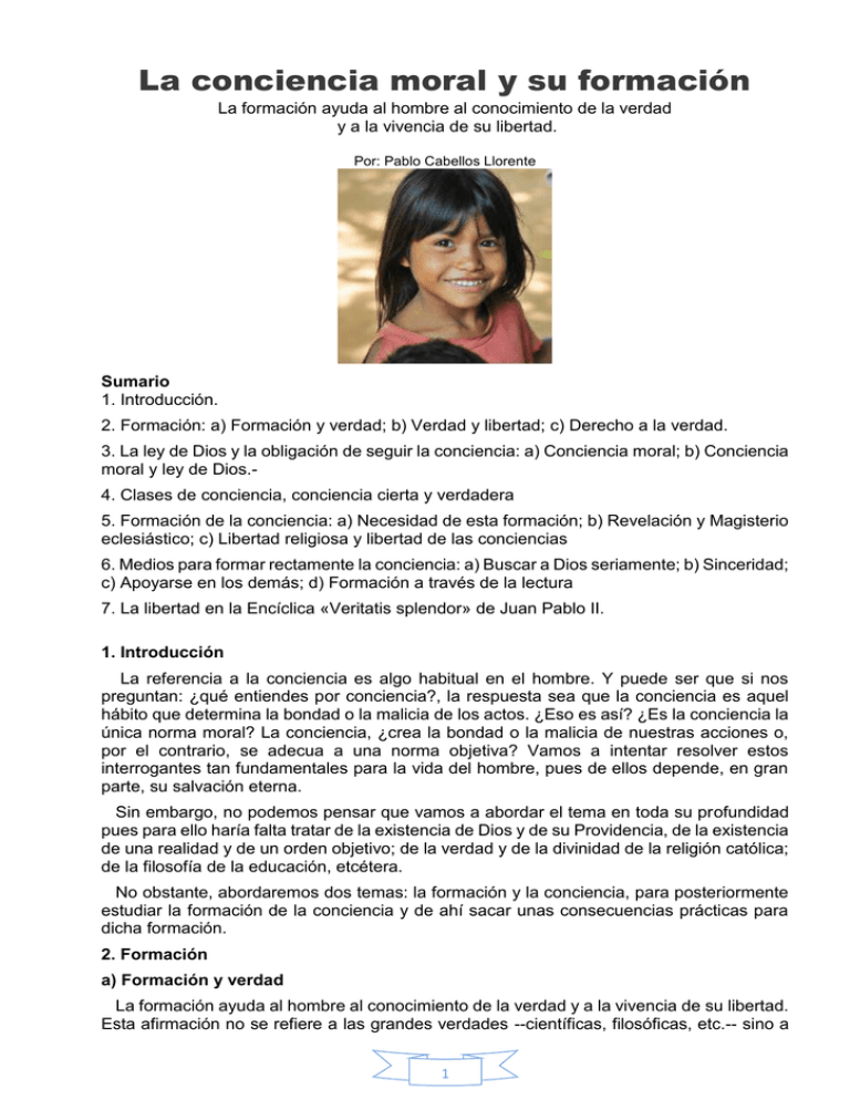 97- EDUCACION La Conciencia Moral Y Su Formacion Pablo Cabellos Llorente