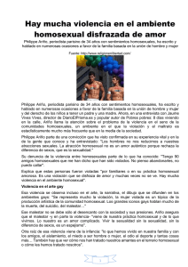 105- SEXUALIDAD Violencia en ambiente homosexual disfrazada de amor Phillipe Ariño