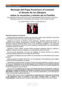 147- FRANCISCO Mensaje cierre Sínodo de las Familias Papa Francisco 2015