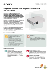 Proyector portátil XGA de gran luminosidad MODELO VPL-CX70 2000 ANSI lúmenes