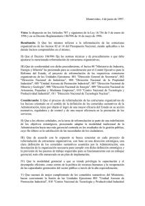 Decreto Nº 190 de 1997 - Reformulación de la estructura organizativa del MIEM