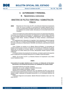 Convocatoria BOE de Secretaría-Intervención.